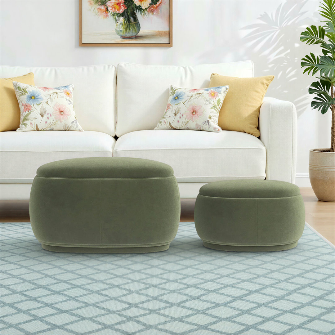 Hoya 2 - Piece Upholstered Storage Ottoman